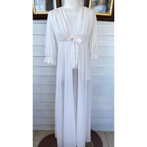 Vintage 1950s Figurettes Nylon White long Nightgown Small